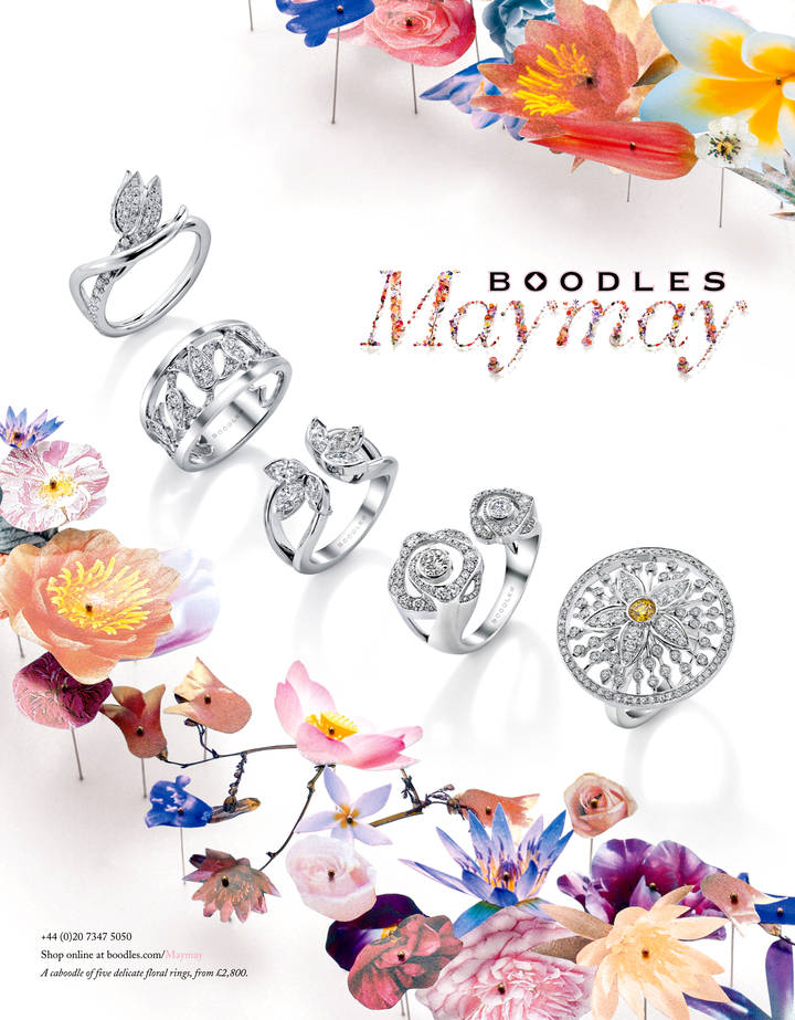 **Boodles** 
Commissioned by Boodles. I developed four letters to visually support their ring campaign called "Maymay".